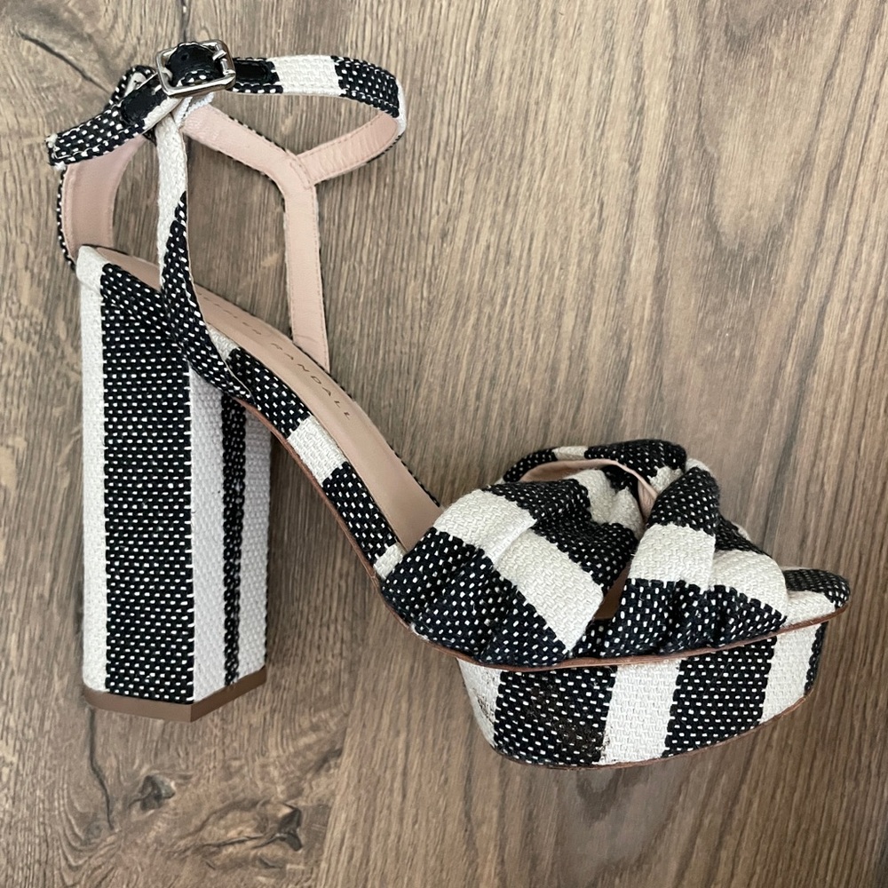 Loeffler Randall Black and White Platform Sandals